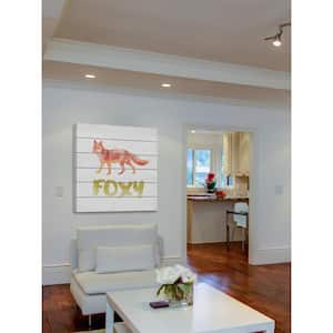 32 in. H x 32 in. W "Foxy" by Amanda Greenwood Printed White Wood Wall Art