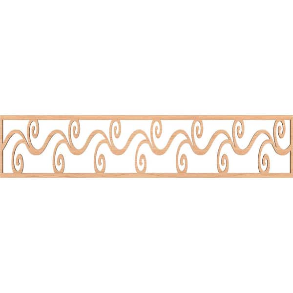 Ekena Millwork Tilden Fretwork 0.25 in. D x 46.75 in. W x 10 in. L Hickory Wood Panel Moulding