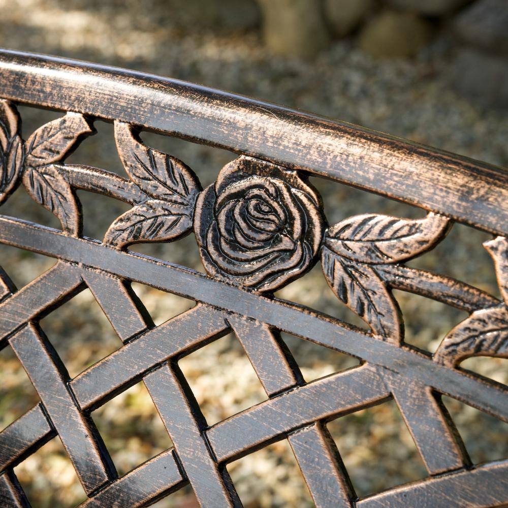 Hamilton Copper Cast Aluminum Weather Resistant Outdoor Bench