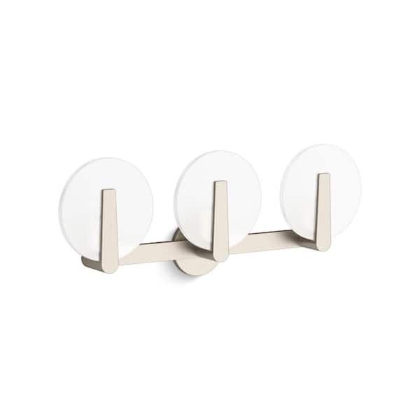 KOHLER Hint 3-Light Brushed Nickel Frosted Glass Wall Sconce