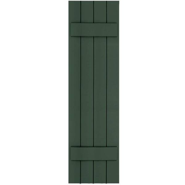 Winworks Wood Composite 15 in. x 56 in. Board & Batten Shutters Pair #656 Rookwood Dark Green