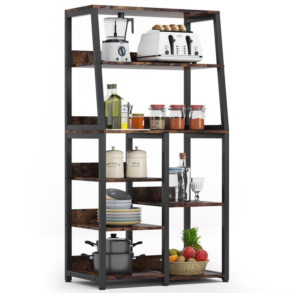 Tribesigns Kitchen Baker’s Rack with Storage Shelves 8-Tier Microwave Oven Stand Coffee Bar with Hutch Utility Storage Shelf Standing Spice Rack for Home Kitchen