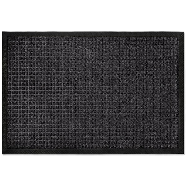 Envelor Indoor Outdoor Doormat Black 48 in. x 72 in. Button Floor Mat