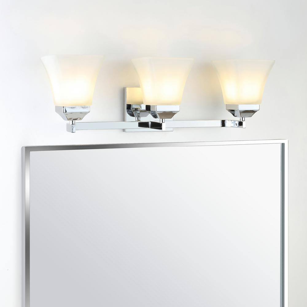 Staunton 24" Chrome 3-Light Iron and Glass Vanity Light