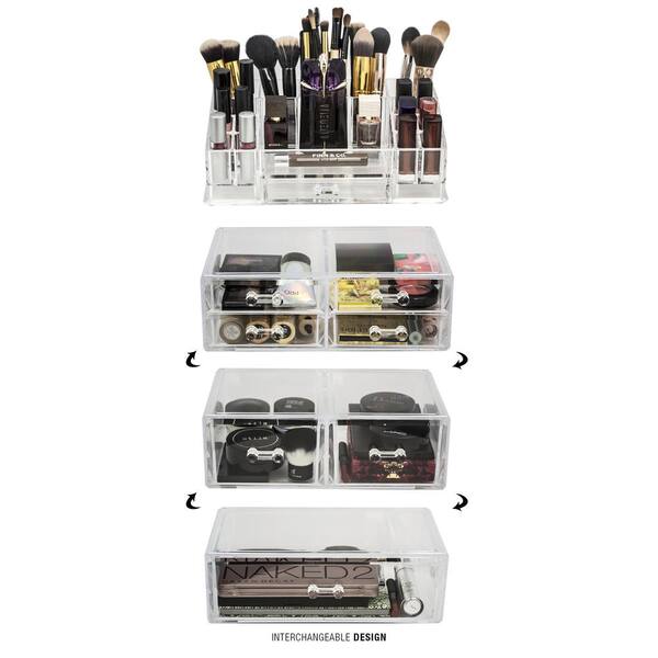 Unbranded Sorbus 6.75 in. W x 15.25 in. H Stackable 1-Cube Cosmetic Organizer in Acrylic