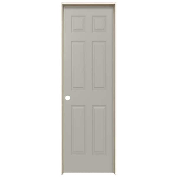 JELD-WEN 24 in. x 80 in. Colonist Vanilla Painted Right-Hand Smooth Solid Core Molded Composite MDF Single Prehung Interior Door