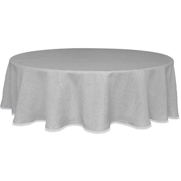Lenox French Perle Solid Tablecloth, Dove - 70"W x 70"L Round