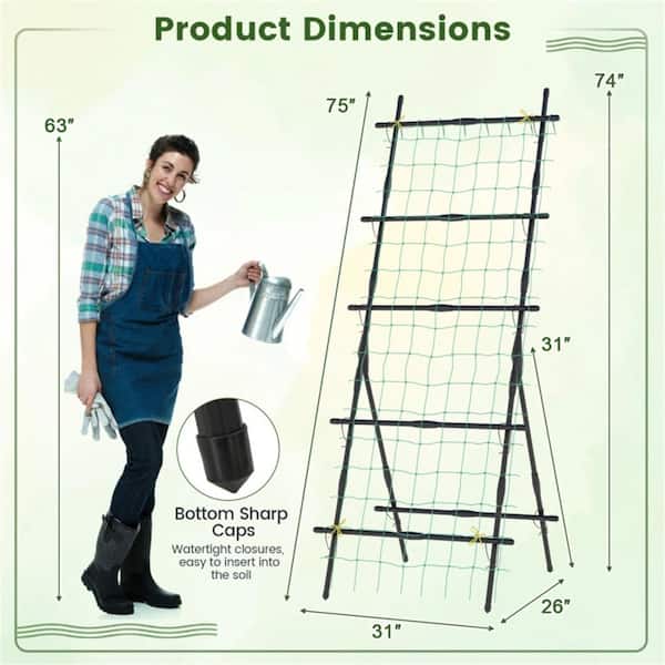 ITOPFOX 74 in. A-frame Stable Structure Tall Garden Trellis for