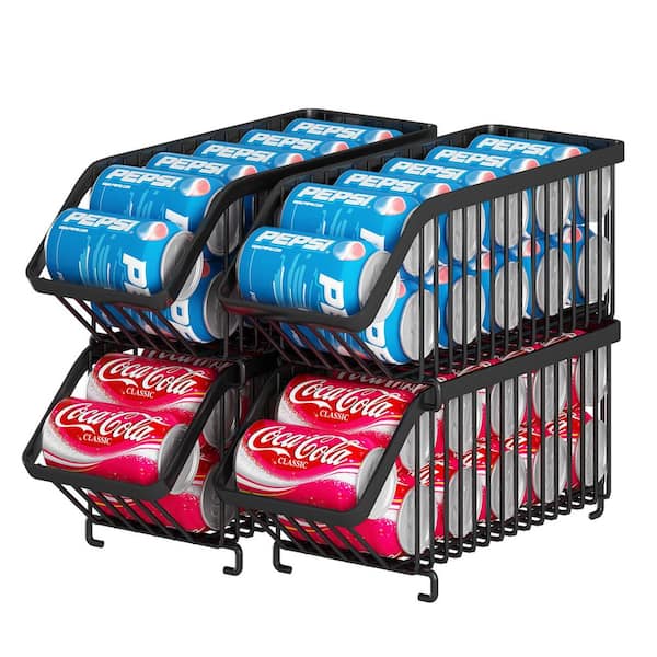 grossag 4-Shelf Stackable Pantry Organizer, Stacking Can Dispensers