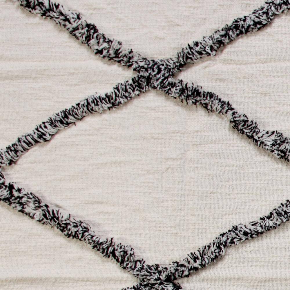 Handwoven Luxe Cotton Throw Blanket with Tufted Diamond Design