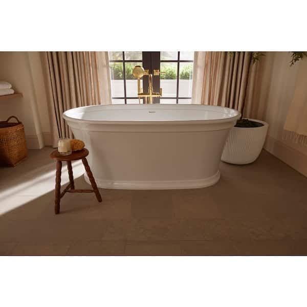 Castia By Studio McGee Single-Handle Freestanding Tub Faucet Bath Filler Trim With Handshower in. Vibrant Brushed Nickel