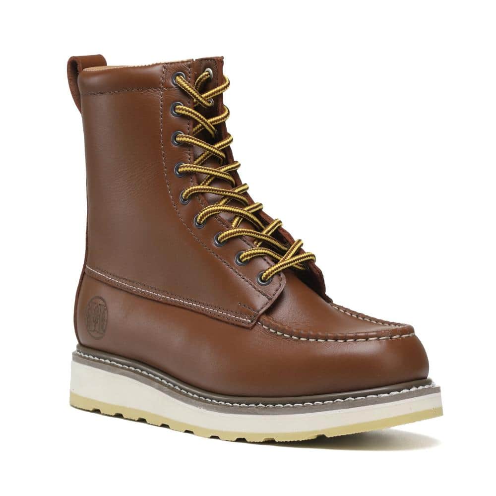 Men's Full Grain Leather 8 in. Soft Toe Slip-Resistant Work Boots - Brown - Size 10EE price history on PriceWatchPro