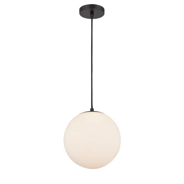 Innovations Tolland 1-Light Matte Black Shaded Pendant Light with Matte White Glass Shade