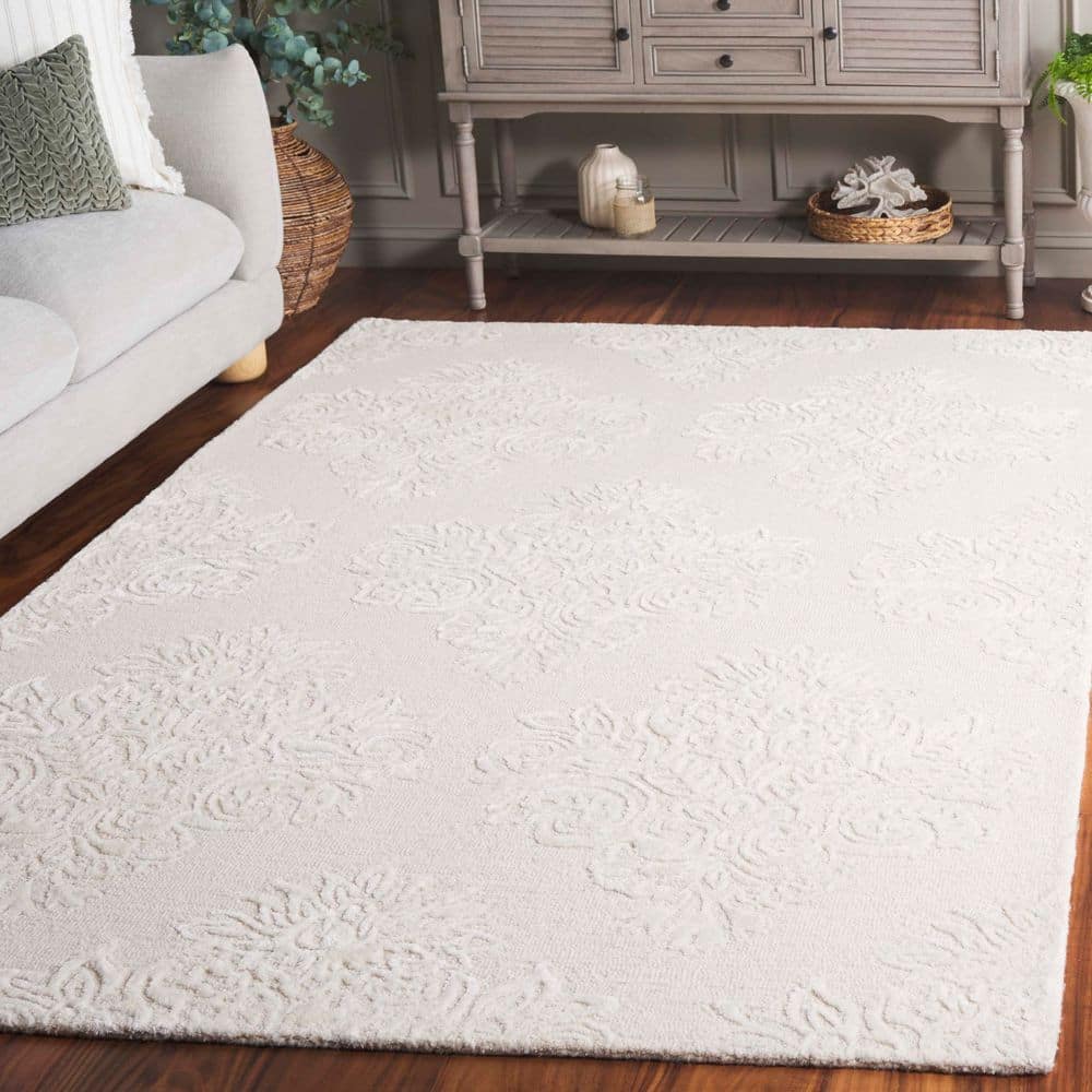 Glamour 4 ft. x 6 ft. Ivory Floral Diamond Area Rug price history on PriceWatchPro