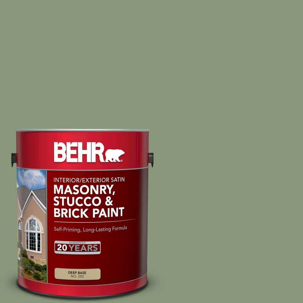 1 gal. #S390-5 Laurel Tree Satin Interior/Exterior Masonry, Stucco and Bric