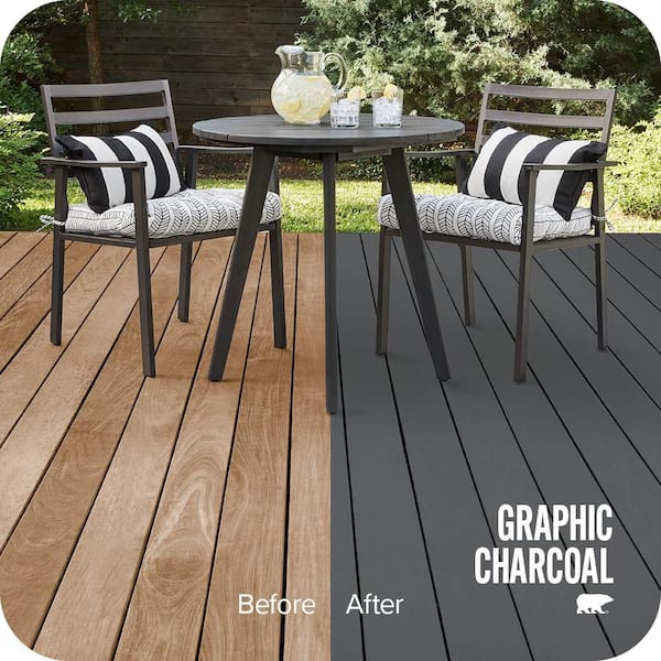 1 gal. #N500-6 Graphic Charcoal Solid Color Waterproofing Exterior Wood Stain