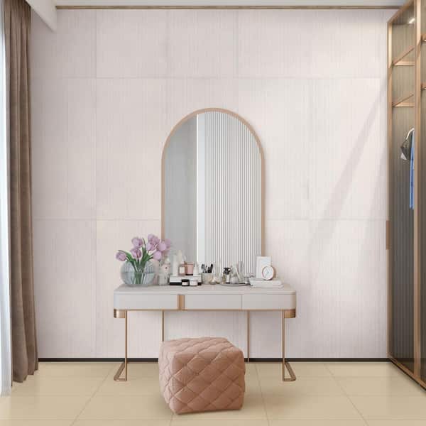 Giorbello American Urban 24 in. x 48 in. Concrete Look Chiseled Porcelain Floor and Wall Tile-Pearl (2 PCS, 16 sq. ft. /Case) D8908