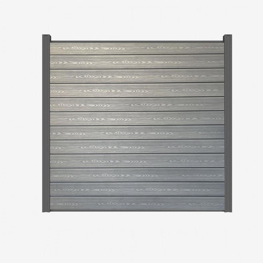 Complete Kit 6 ft. x 6 ft. Embossed Gray WPC Composite Fence Panel with Pronged Holders and Post Kits (1-set) price history on PriceWatchPro