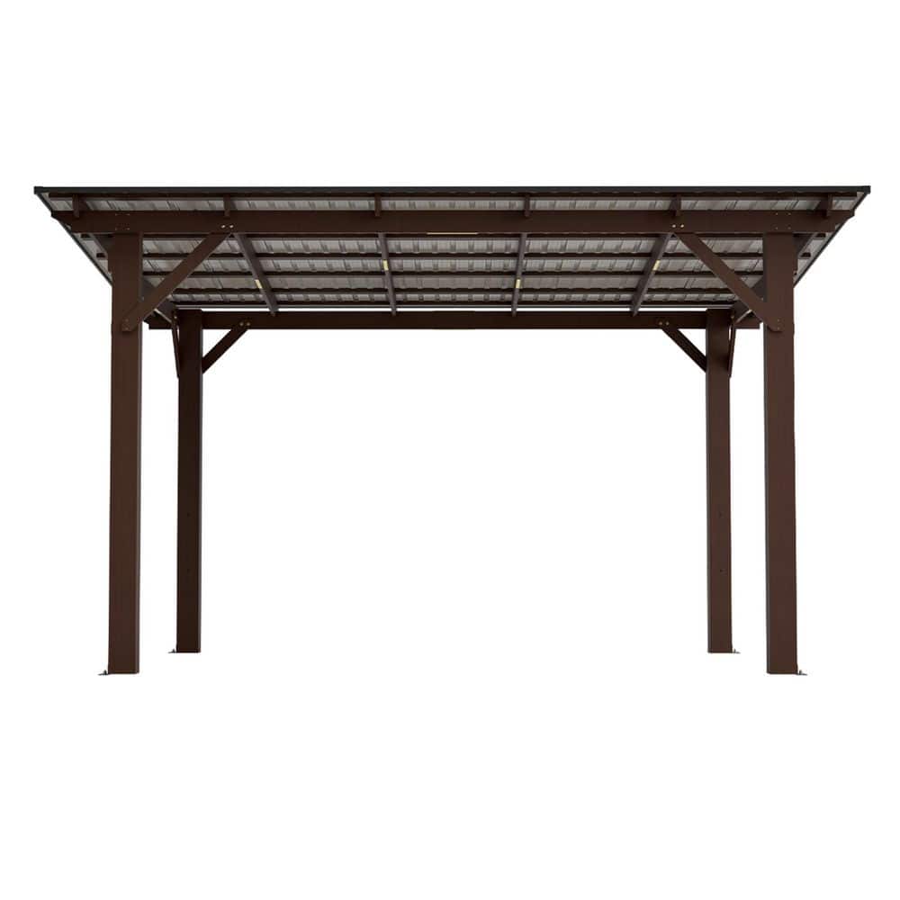 Wood 13 ft. x 7.7 ft. All-Weather Outdoor Hardtop Gazebo Canopy with Metal Roof for Backyard Garden Lawn price history on PriceWatchPro