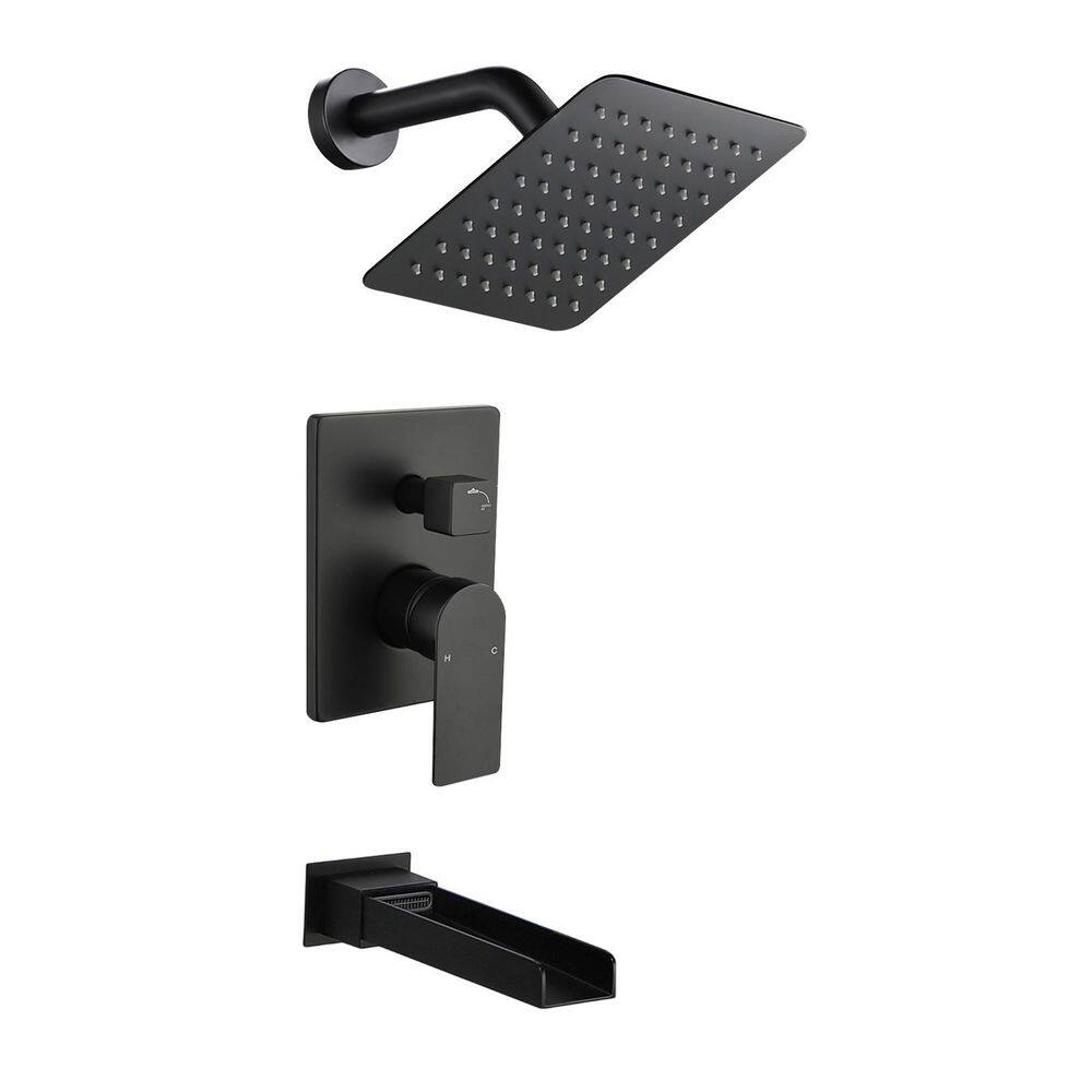 Single Handle 1-Spray Tub Shower Faucet Handheld Combo with Valve 1.8 GPM with Pressure Balance in Black price history on PriceWatchPro