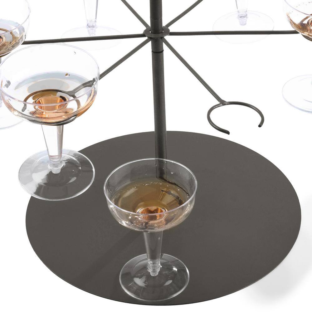 Lavish Home Black 3-Tier Iron Cocktail Tree Stand