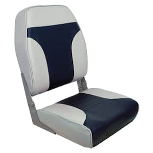 High Back Folding Chair - Gray/Blue
