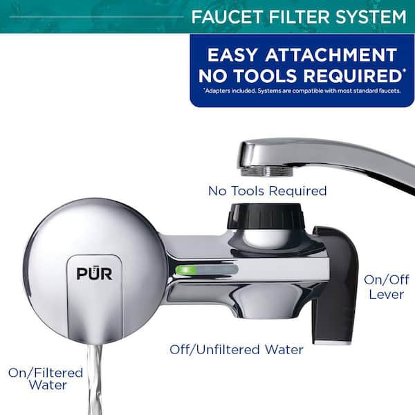 PUR Faucet Mount Water Filter System PFM400H, Chrome
