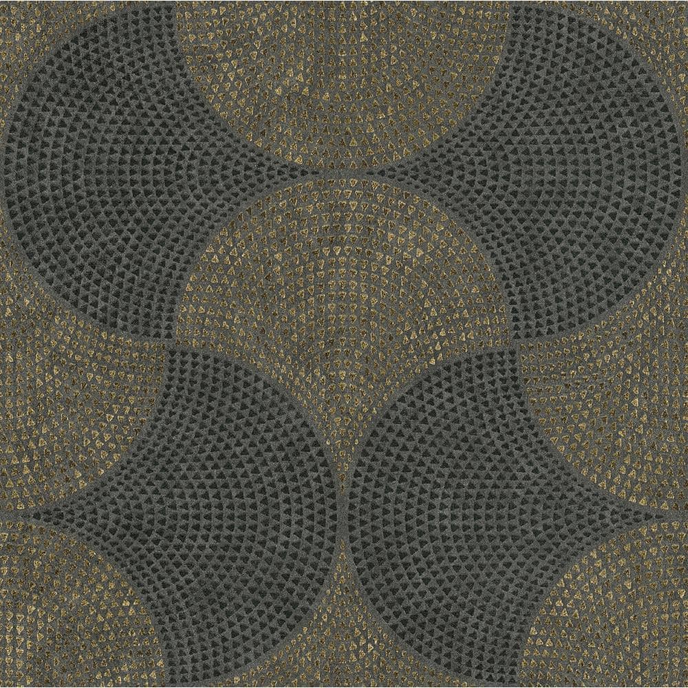 Bel Air Black Fan Non-Pasted Vinyl Wallpaper