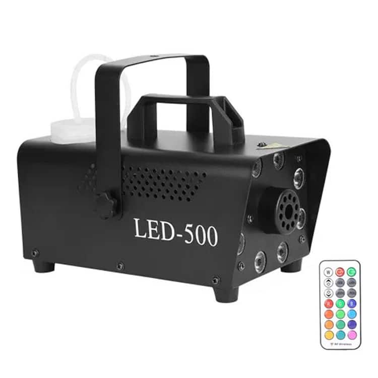 Justincity 500-Watt Fog Machine 2000CFM Colorful Smoke Machine with 8-Piece LEDs 5 Lighting Effects 3-Level Brightness