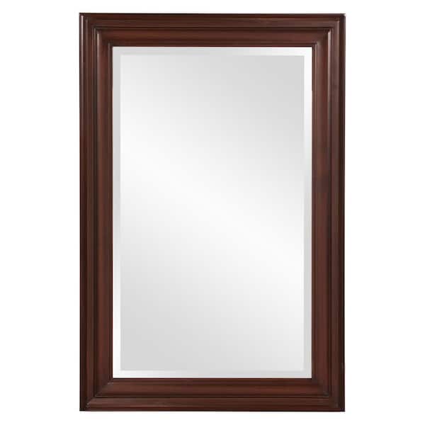 Marley Forrest Medium Rectangle Chocolate Brown Beveled Glass Casual Mirror (36 in. H x 24 in. W)