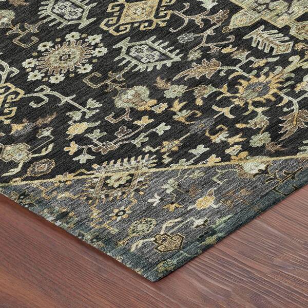Chantille Machine Washable Indoor/Outdoor Abstract ACN2714 Black 3 ft. x 4 ft. Area Rug