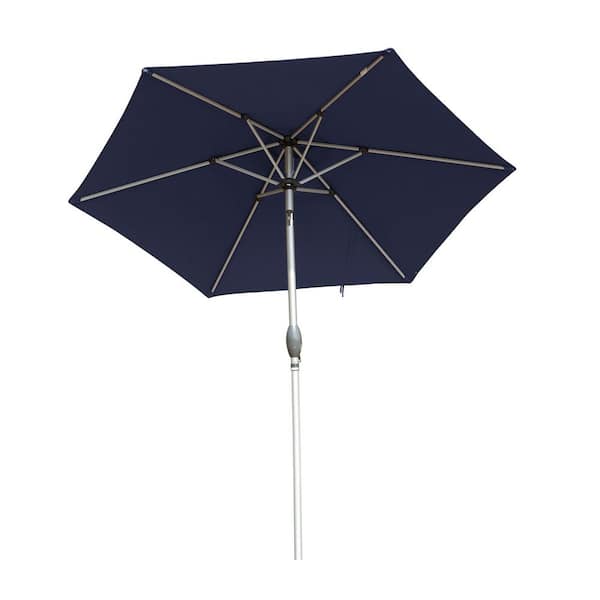7.5 ft. Aluminium Market Tilt Patio Umbrella in Navy Blue