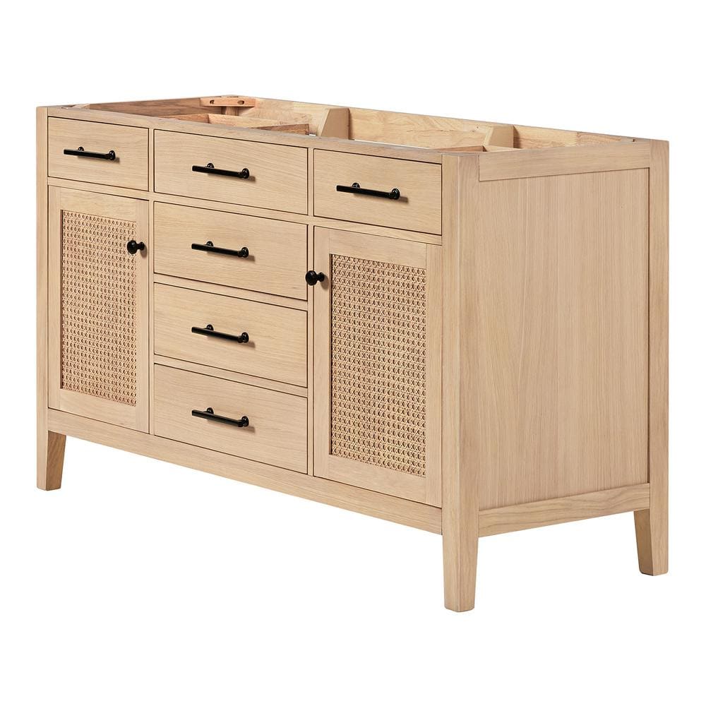 Camila 60" Light Brown Oak Freestanding Vanity Base