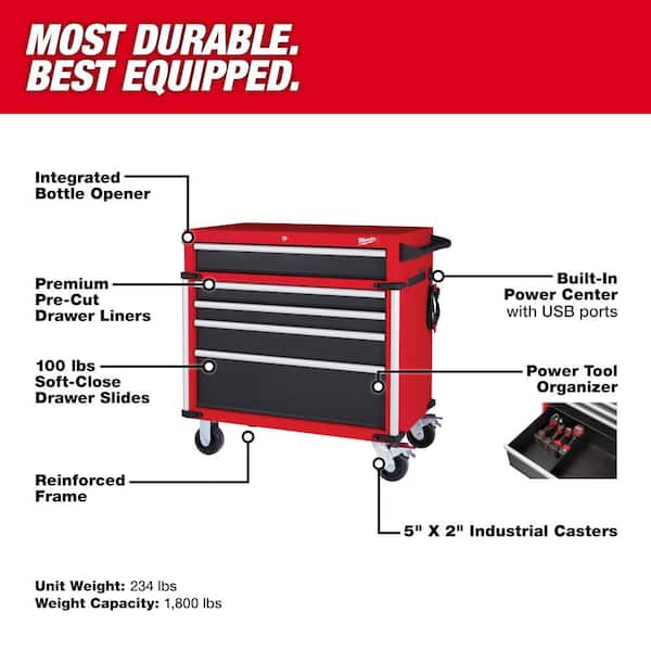 Tool Storage High Capacity 36 in. W x 22 in. D Roller Cabinet Tool Chest