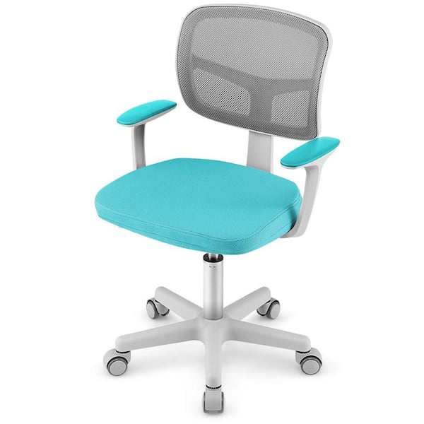 Costway Green Mesh Fabric Auto Lock Kids Chair with Armrests Height Adjustable 360° Swive