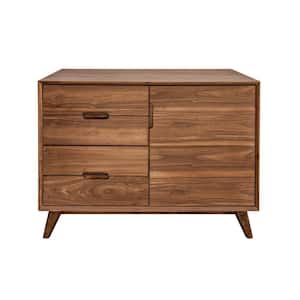 Lowry 42 in. W x 18 in. D x 32 in. H Solid Wood 2-Section Sideboard, Walnut