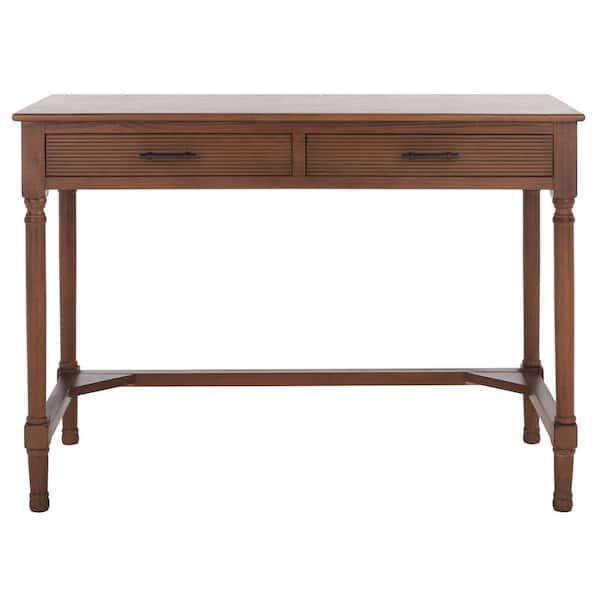 SAFAVIEH Layce 42 in. Brown Wood 2-Drawer Writing Desk