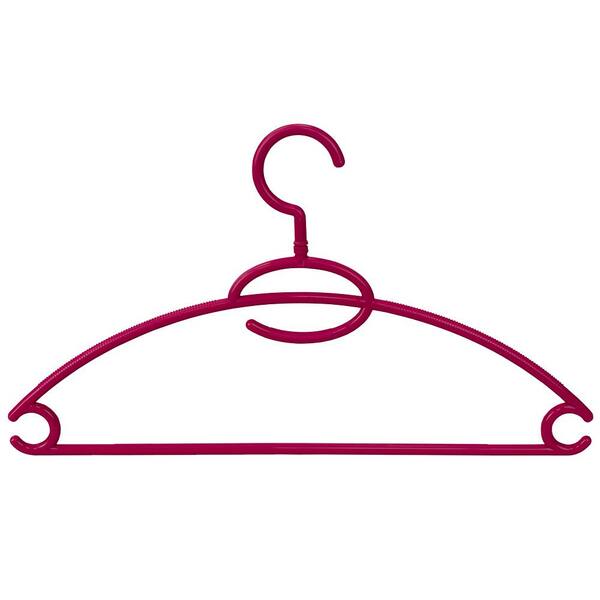 Home Basics 10-Piece Velvet Hangers, Fuchsia, STORAGE ORGANIZATION