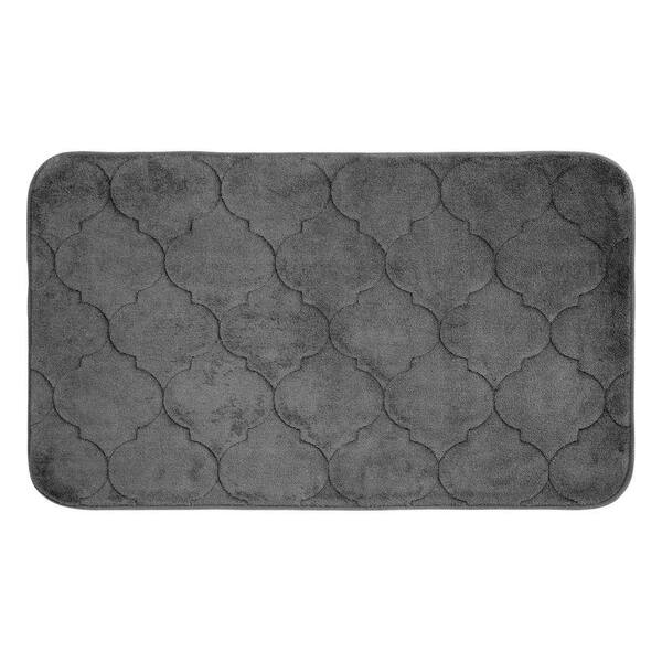 BounceComfort Faymore Dark Gray 17 in. x 24 in. Memory Foam Bath Mat