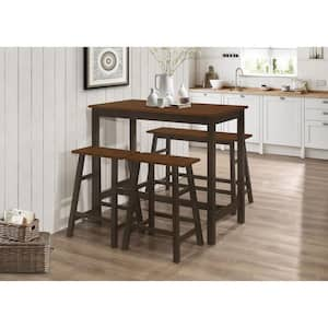 Connie 4-piece Chestnut and Dark Brown Counter Height set