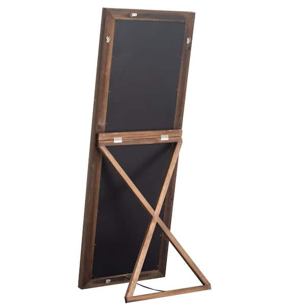 21.26 in. W x 64.17 in. H Rectangle Framed Wood Mirror in Gray