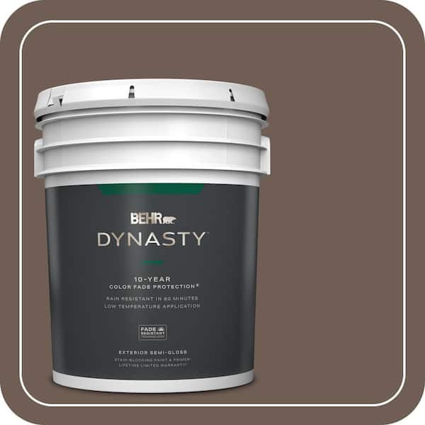 BEHR DYNASTY 5 gal. #N210-6 Swiss Brown Semi-Gloss Exterior Stain-Blocking Paint & Primer