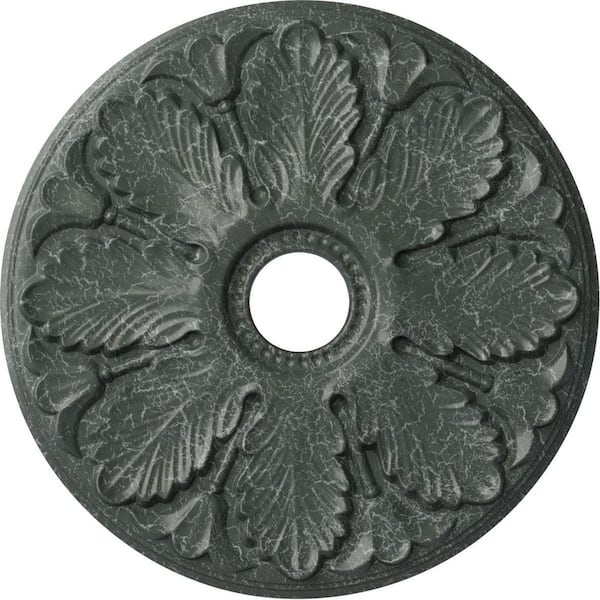 Ekena Millwork 1" x 24-1/2" x 24-1/2" Polyurethane Milan Ceiling Medallion, Athenian Green Crackle