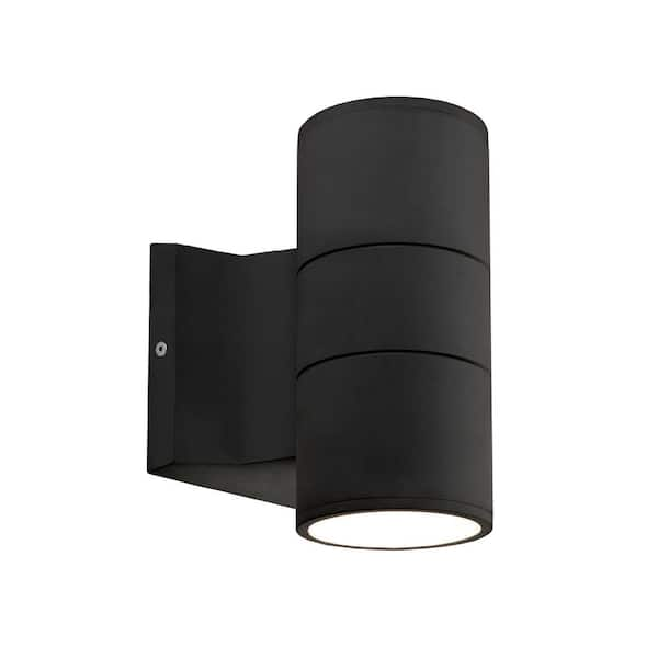 KUZCO Lund 7-in 1-Light 21-Watt Black Integrated LED Exterior Wall ...