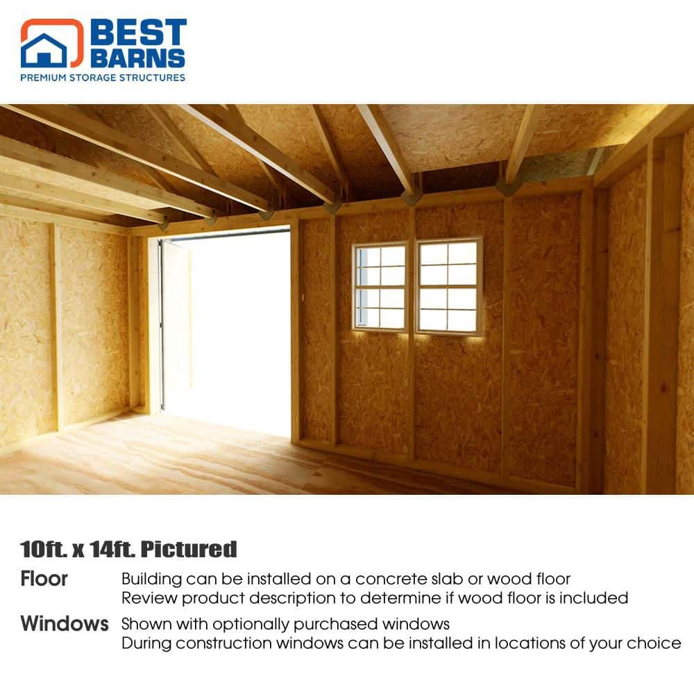 Northwood 10' x 14' Brown Wood Storage Shed Kit with Windows