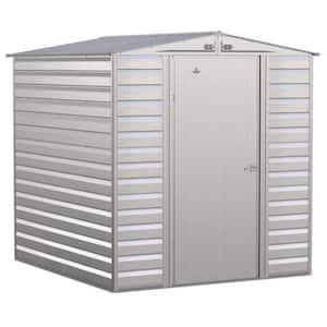 Select 6 ft. W x 7 ft. D Flute Grey Metal Shed 39 sq. ft.