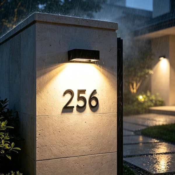 4 in. Dimmable Dusk-to-Dawn Solar Powered LED Sign Light