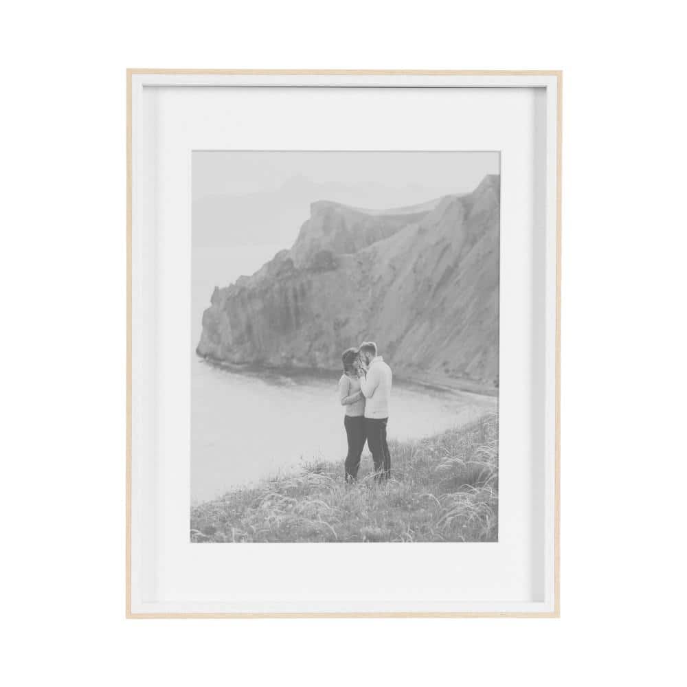 White and Natural Wood 14x18 Picture Frame Set of 3
