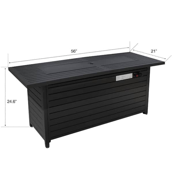 ITOPFOX 56 in. Aluminum Outdoor Linear Fire Pit Table