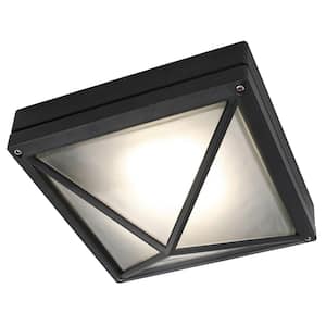 8.5 in. 1-Light Black LED Flush Mount
